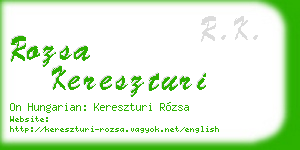rozsa kereszturi business card
